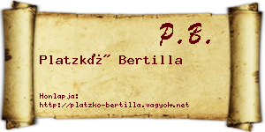 Platzkó Bertilla névjegykártya
